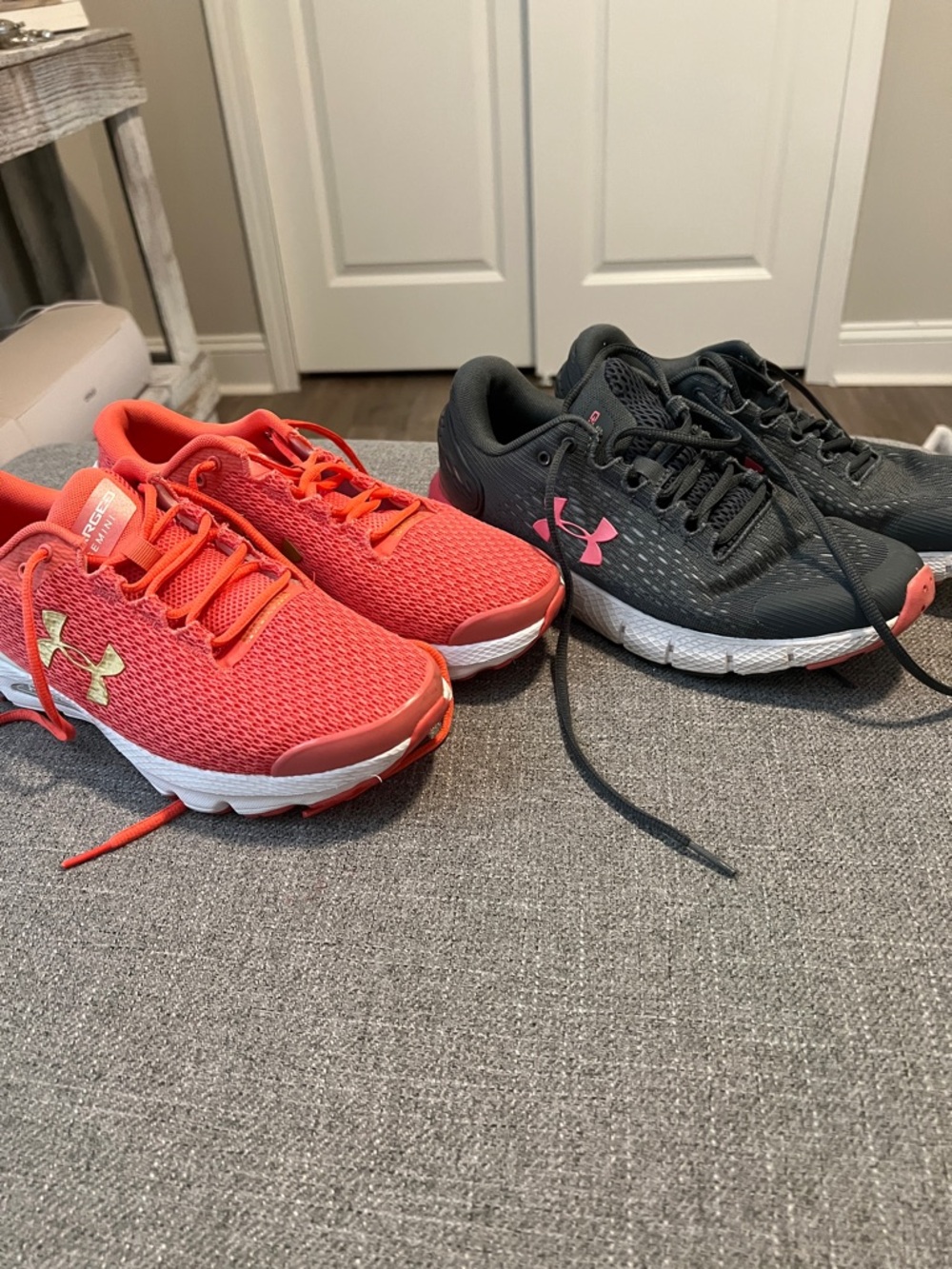 Under Armour Women’s Coral and Gray Athletic Sneakers-size 9M